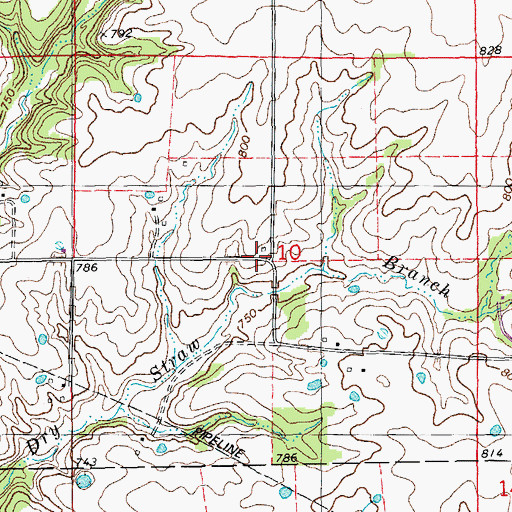 Topographic Map of Crow School (historical), MO