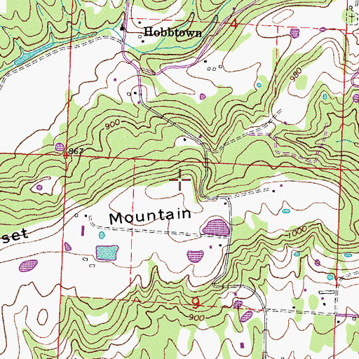 Topographic Map of Winset Mountain, AR