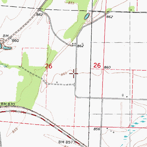 Topographic Map of Walker School (historical), MO