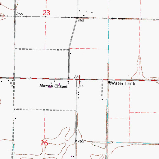 Topographic Map of Chapel Church (historical), MO