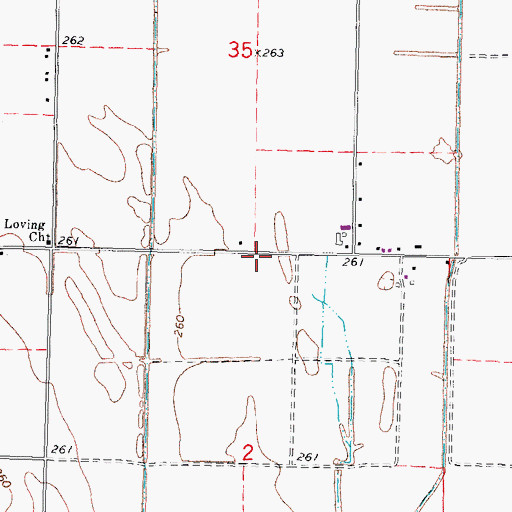 Topographic Map of Mounds School (historical), MO
