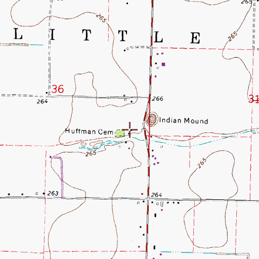 Topographic Map of Mounds School (historical), MO