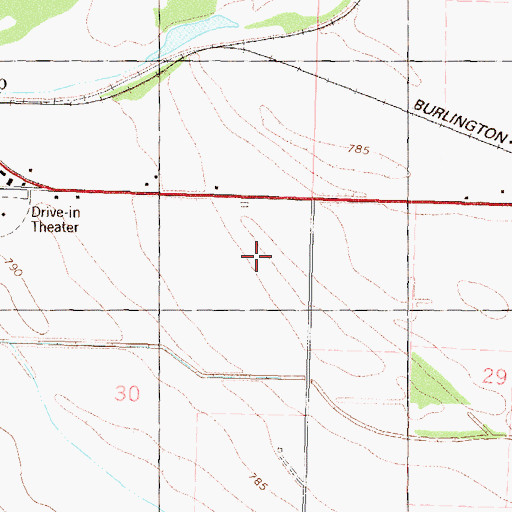 Topographic Map of East Atchison Airport (historical), MO