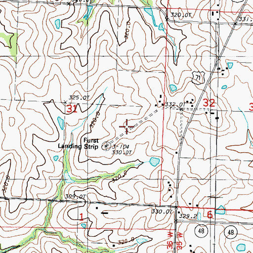 Topographic Map of Furst Landing Strip (historical), MO