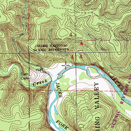 Topographic Map of Bay Creek Campsite, MO
