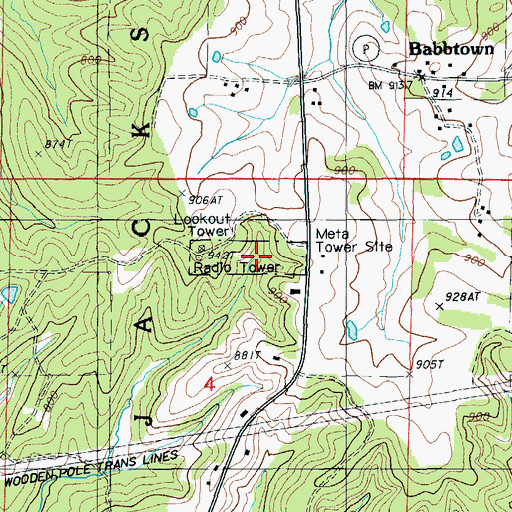 Topographic Map of Meta Tower Site, MO