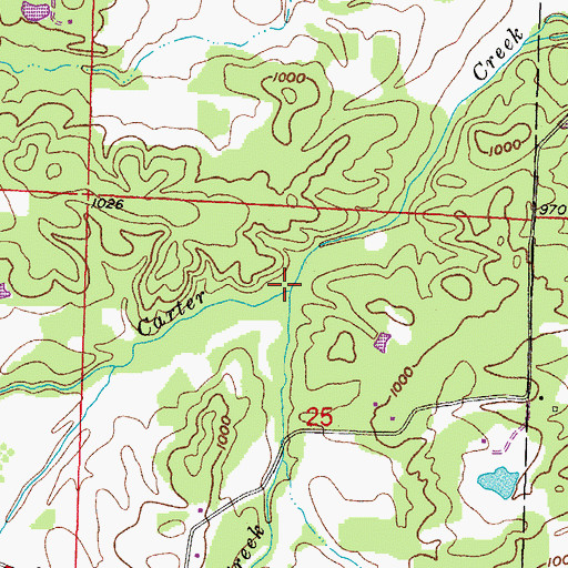Topographic Map of Wolf Creek, AR
