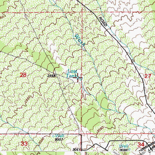 Topographic Map of Lost Tank, AZ