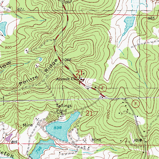 Topographic Map of Arnault Church, MO