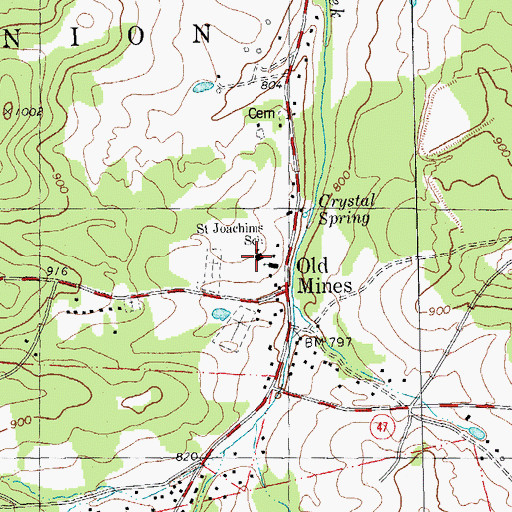 Topographic Map of Saint Joachim School, MO