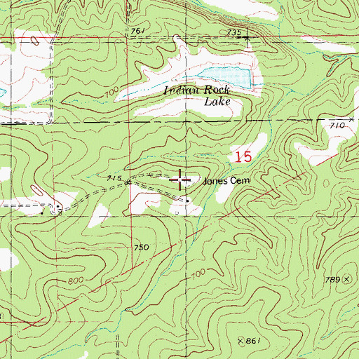 Topographic Map of Jones Cemetery, MO