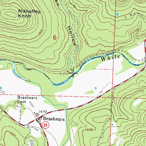 Topographic Map of Wolf Pen Hollow, AR
