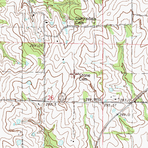Topographic Map of Stone Cemetery, MO