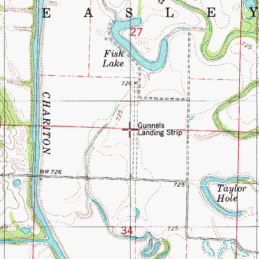 Topographic Map of Gunnels Landing Strip (historical), MO