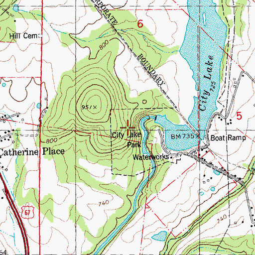 Topographic Map of City Lake Park, MO