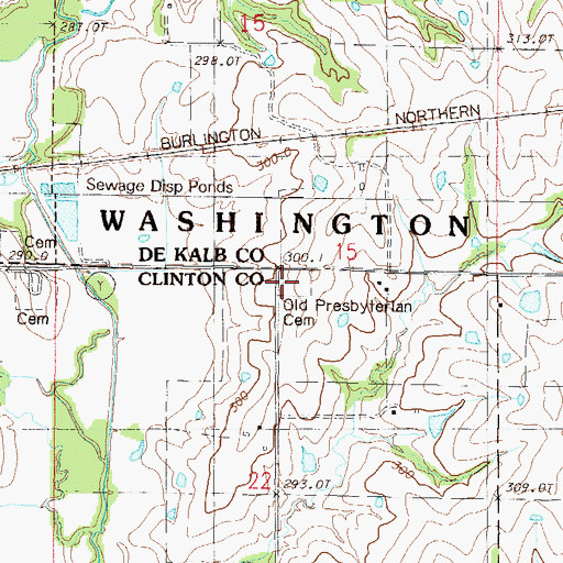Topographic Map of Old Presbyterian Cemetery, MO