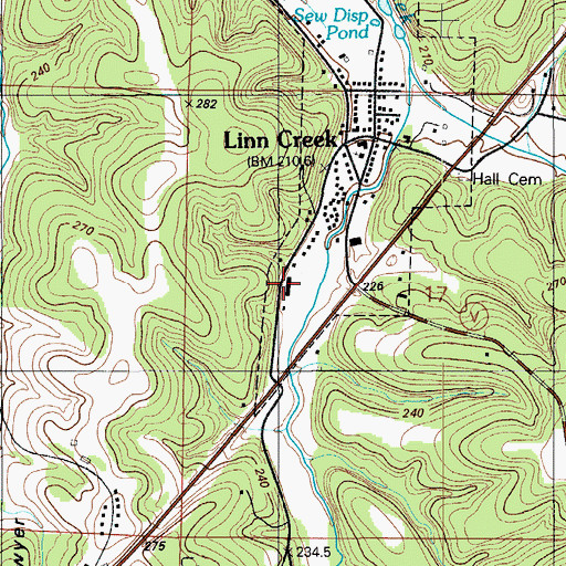 Topographic Map of Outlets, Limited, MO