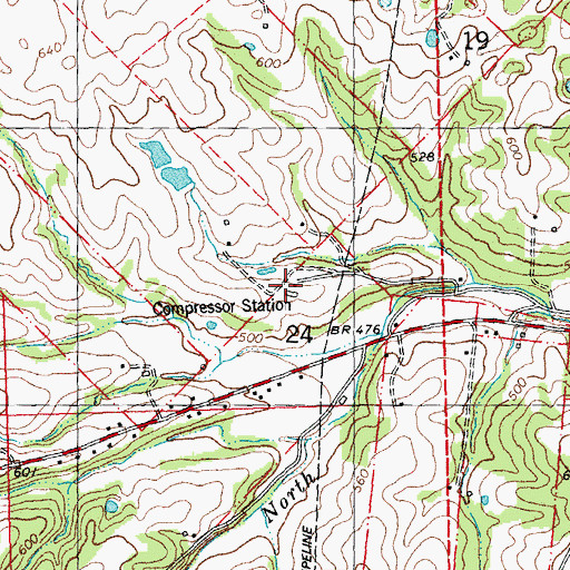 Topographic Map of Compressor Station, MO