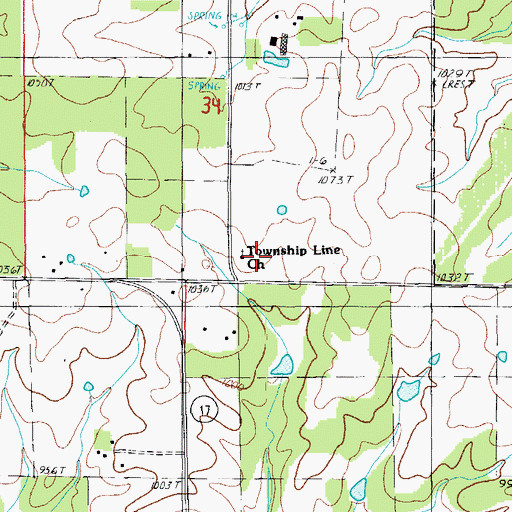 Topographic Map of Township Line Church, MO