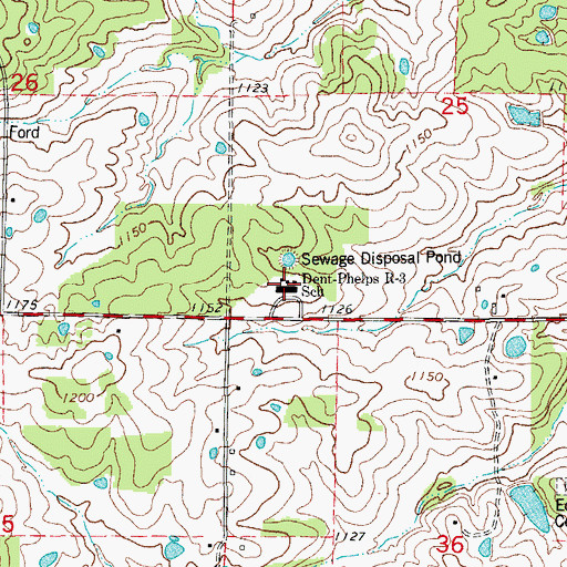 Topographic Map of Dent-Phelps R-3 School, MO