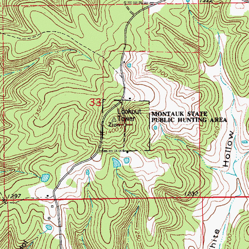 Topographic Map of Montauk State Public Hunting Area, MO