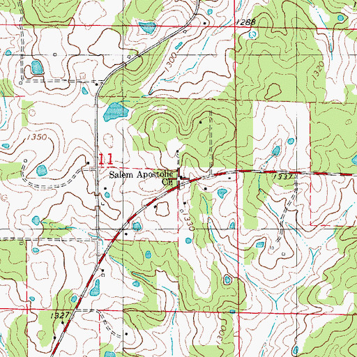 Topographic Map of Salem Apostolic Church, MO