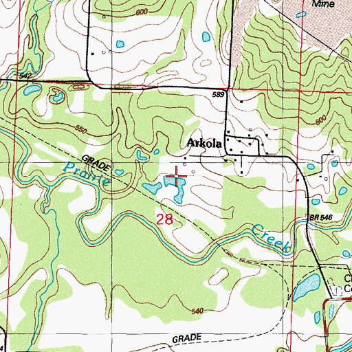Topographic Map of Woodson Mine, AR