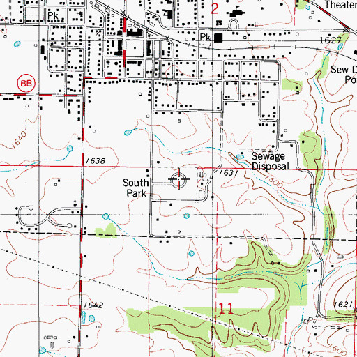 Topographic Map of South Park, MO