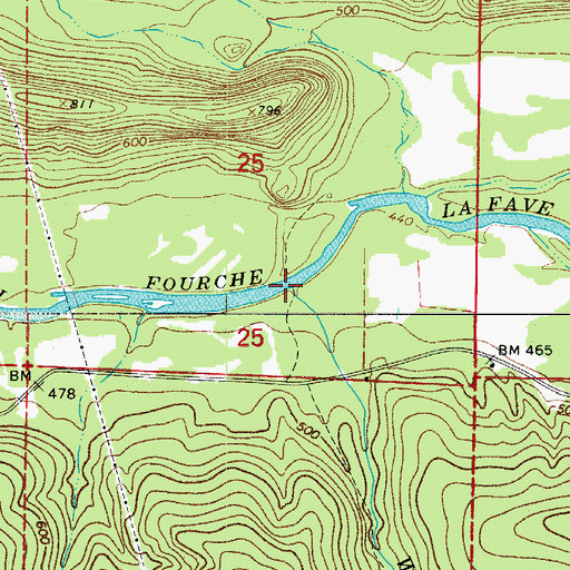 Topographic Map of Wright Branch, AR
