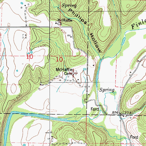 Topographic Map of McHaffie Cemetery, MO