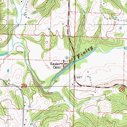 Topographic Map of Easter Cemetery, MO