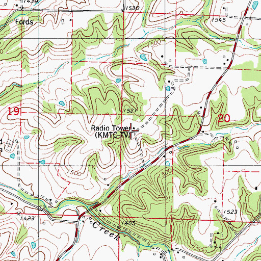 Topographic Map of KMTC-TV (Springfield), MO