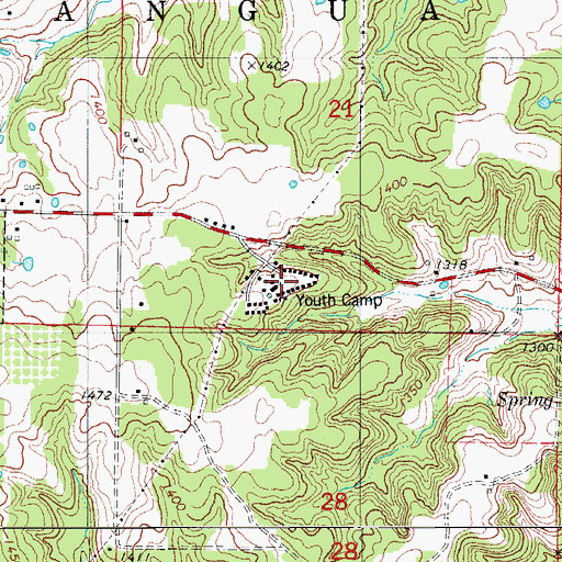 Topographic Map of Youth Camp, MO