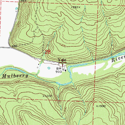 Topographic Map of Yale, AR