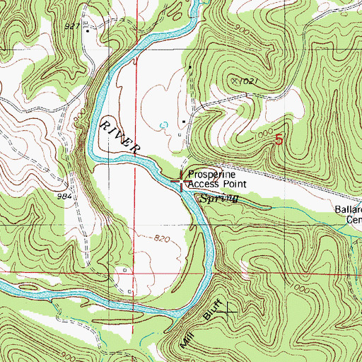 Topographic Map of Prosperine Access Point, MO