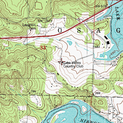 Topographic Map of Lake Valley Country Club, MO