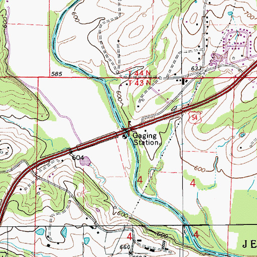 Topographic Map of Fish Trap Bridge, MO