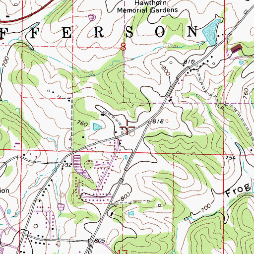 Topographic Map of Harmony School (historical), MO