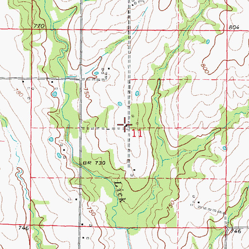 Topographic Map of Woodlawn School (historical), MO
