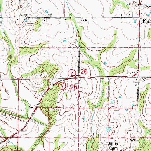 Topographic Map of Vannoy School (historical), MO