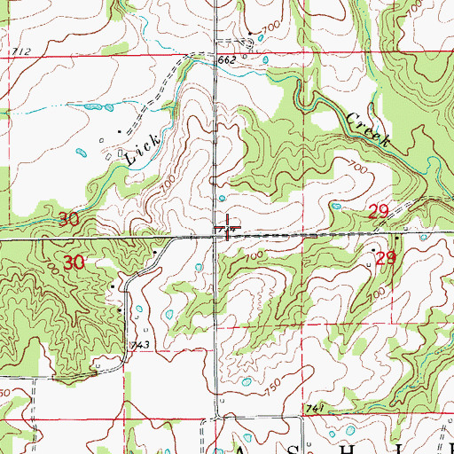 Topographic Map of Allison School (historical), MO