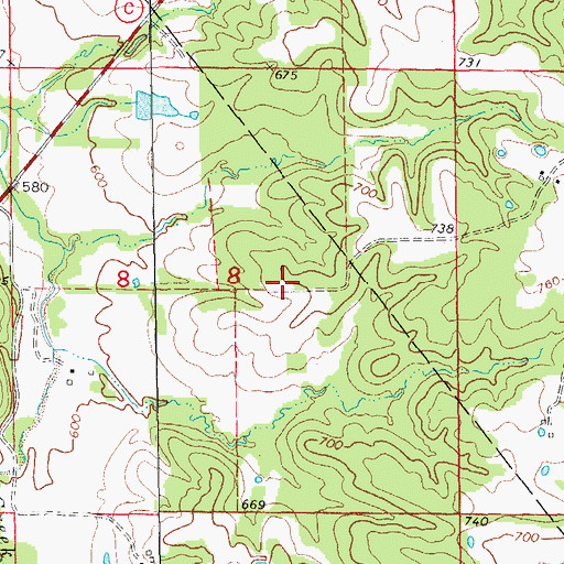 Topographic Map of Steele School (historical), MO