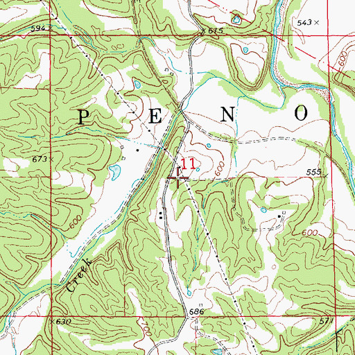 Topographic Map of Donovan School (historical), MO