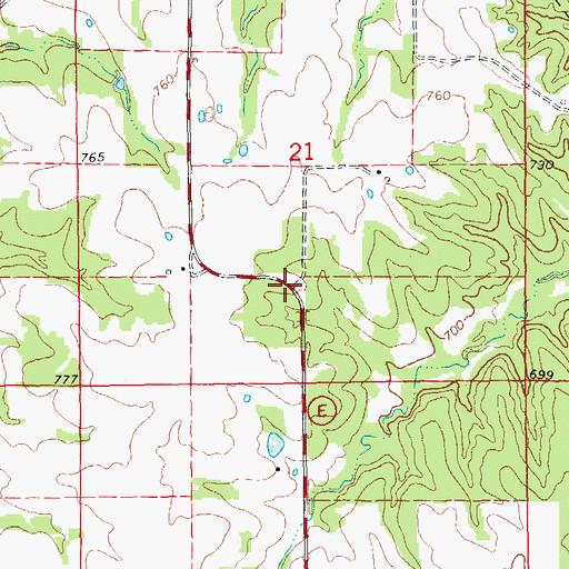 Topographic Map of Sunny Slope School (historical), MO