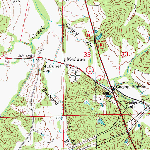 Topographic Map of Peno Church (historical), MO