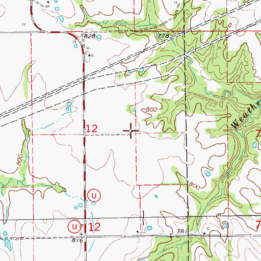 Topographic Map of Hickory Grove School (historical), MO