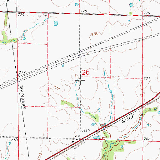 Topographic Map of Prairie Lane School (historical), MO