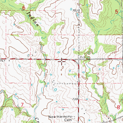 Topographic Map of Eureka School (historical), MO