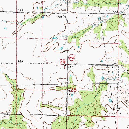 Topographic Map of Boyd School (historical), MO