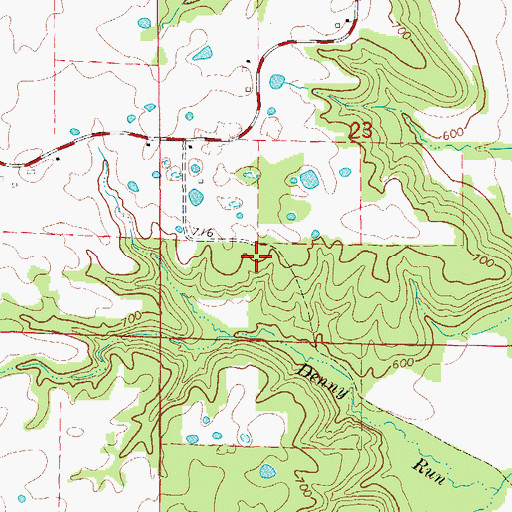 Topographic Map of Scott School (historical), MO
